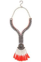 Crystal Tassel Bib Necklace