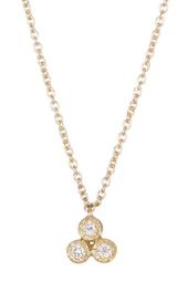18K Yellow Gold Harlowe 3 Stone Diamond Pendant Necklace - 0.04 ctw