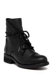 Dorrie Zip Lace-Up Leather Boot