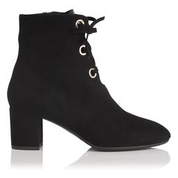 Mollie Black Suede Lace Up Ankle Boot