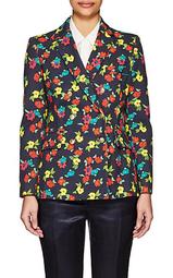 Floral Cotton Double-Breasted Blazer