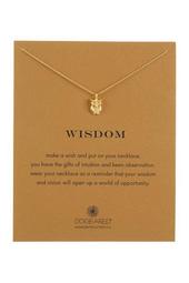 Gold Plated Sterling Silver Wisdom Owl Pendant Necklace