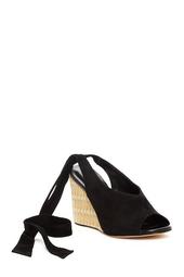 Maude Ankle Tie Suede Woven Wedge Pump