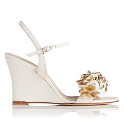 Catherine White Floral Wedge