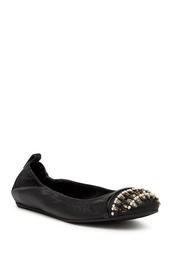 Lanvin Leather Beaded and Faux Pearl Embellished Flat