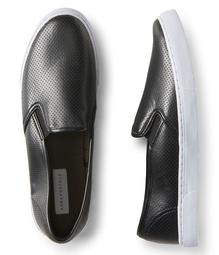 Perforated Faux Leather Slip-On Shoe