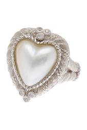 Sterling Silver Heart Mabe Pearl Ring