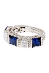 Sterling Silver Blue & White CZ Ring