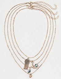 AEO Abalone Charms Layered Necklace