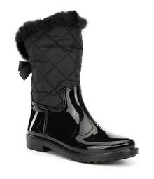 kate spade new york Reid Faux Fur Quilted Water Resistant Rainboots