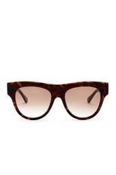 Women's Chain Trimmed Flat Bridge Sunglasses