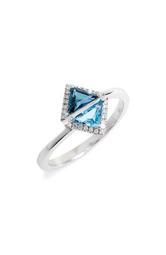 Iris Double Triangle Diamond & Semiprecious Stone Ring