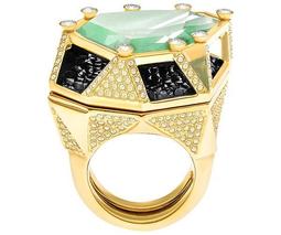 Huge Ring, Multi-colored, Gold plating
