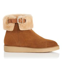 Maci Brown Shearling Ankle Boot