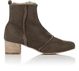 Faux-Shearling Ankle Boots