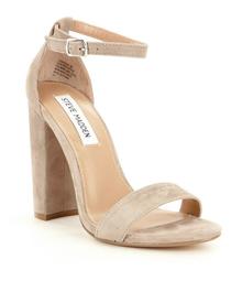 Steve Madden Carrson Suede Ankle Strap Block Heel Dress Sandals