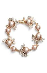 Imitation Pearl & Crystal Bracelet