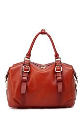 Infinity Leather Top Handle Handbag