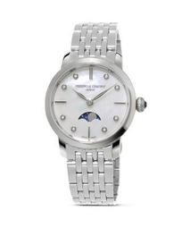 Frederique Constant Slimline Moonphase Stainless Steel Watch, 30mm