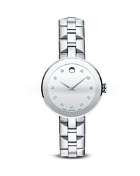 Movado Sapphire™ Stainless Steel Watch with Diamonds, 28mm