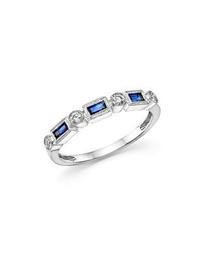 Sapphire & Diamond Band Ring in 14K White Gold - 100% Exclusive