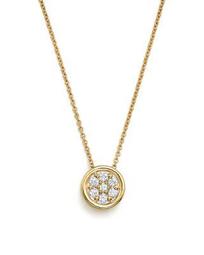 Diamond Bezel Set Cluster Small Pendant Necklace in 14K Yellow Gold, .10 ct. t.w. - 100% Exclusive