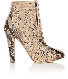 Nymphea Python & Suede Ankle Boots