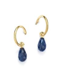Gemstone Briolette Hoop Drop Earrings in 14K Yellow Gold - 100% Exclusive