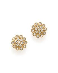 Diamond Flower Earrings in 14K Yellow Gold, 0.33 ct. t.w. - 100% Exclusive