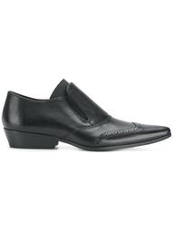 pointed slip on brogues