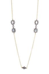 CZ & Mother of Pearl Cluster Station Necklace