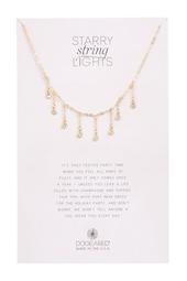 Dripping Crystal Bezel Set Dangle Necklace