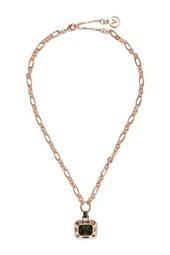 Bezel Set Faceted Crystal Pendant Necklace
