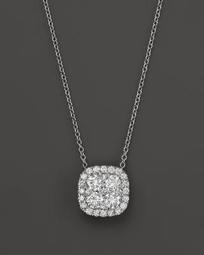 Diamond Cluster Pendant Necklace in 14K White Gold, 2.0 ct. t.w. - 100% Exclusive