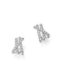 Diamond Crossover Earrings in 14K White Gold, 0.25 ct. t.w. - 100% Exclusive