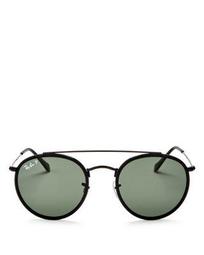 Brow Bar Polarized Round Sunglasses, 50mm