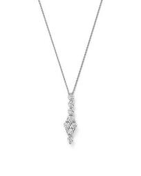 Diamond Cluster Drop Pendant Necklace in 14K White Gold, 0.50 ct. t.w. - 100% Exclusive