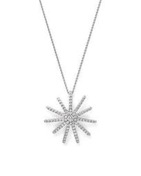 Diamond Starburst Pendant Necklace in 14K White Gold, 0.50 ct. t.w. - 100% Exclusive