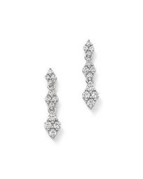 Diamond Cluster Drop Earrings in 14K White Gold, 0.50 ct. t.w. - 100% Exclusive