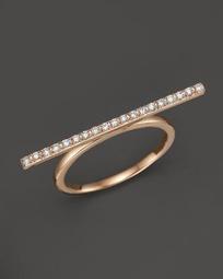 Diamond Bar Ring in 14K Rose Gold, .19 ct. t.w. - 100% Exclusive