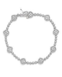 Diamond Cluster Station Tennis Bracelet in 14K White Gold, 2.0 ct. t.w. - 100% Exclusive