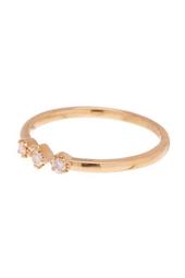 18K Yellow Gold Triple Diamond Stackable Ring - 0.08 ctw