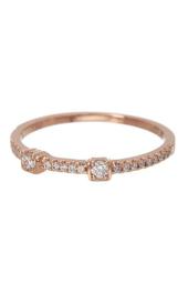 18K Rose Gold Two Station Diamond Stackable Ring - 0.15 ctw