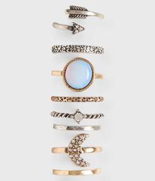 Crescent Moon Ring 8-Pack