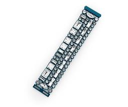 Domino Large Bracelet, Blue lacquer plating