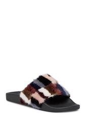 Sammi Genuine Rabbit Fur Side Sandal