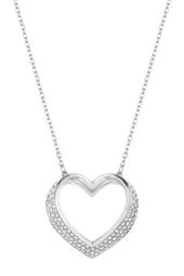 If Cupid On Pave Crystal Open Heart Pendant Necklace
