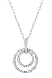 Double Circle Diamond Pendant Necklace