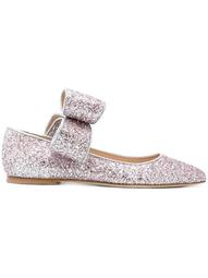 bow glitter ballerina shoes