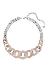 Bound Pave Crystal Chunky Chain Necklace